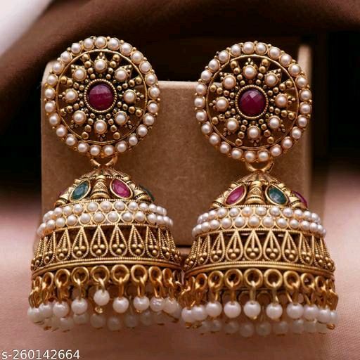 Designer Traditional Oxidized Silver Afghani Style Big Mirror Jhumki silver  Earrings for Women and Girls